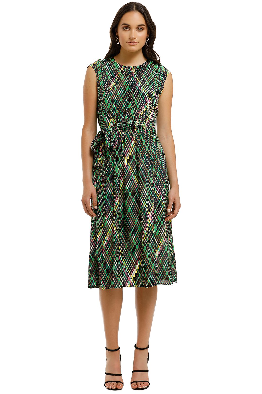 KATE SYLVESTER Kristen Midi Green Summer Dress Daytime Size 6 AU Preloved |  eBay