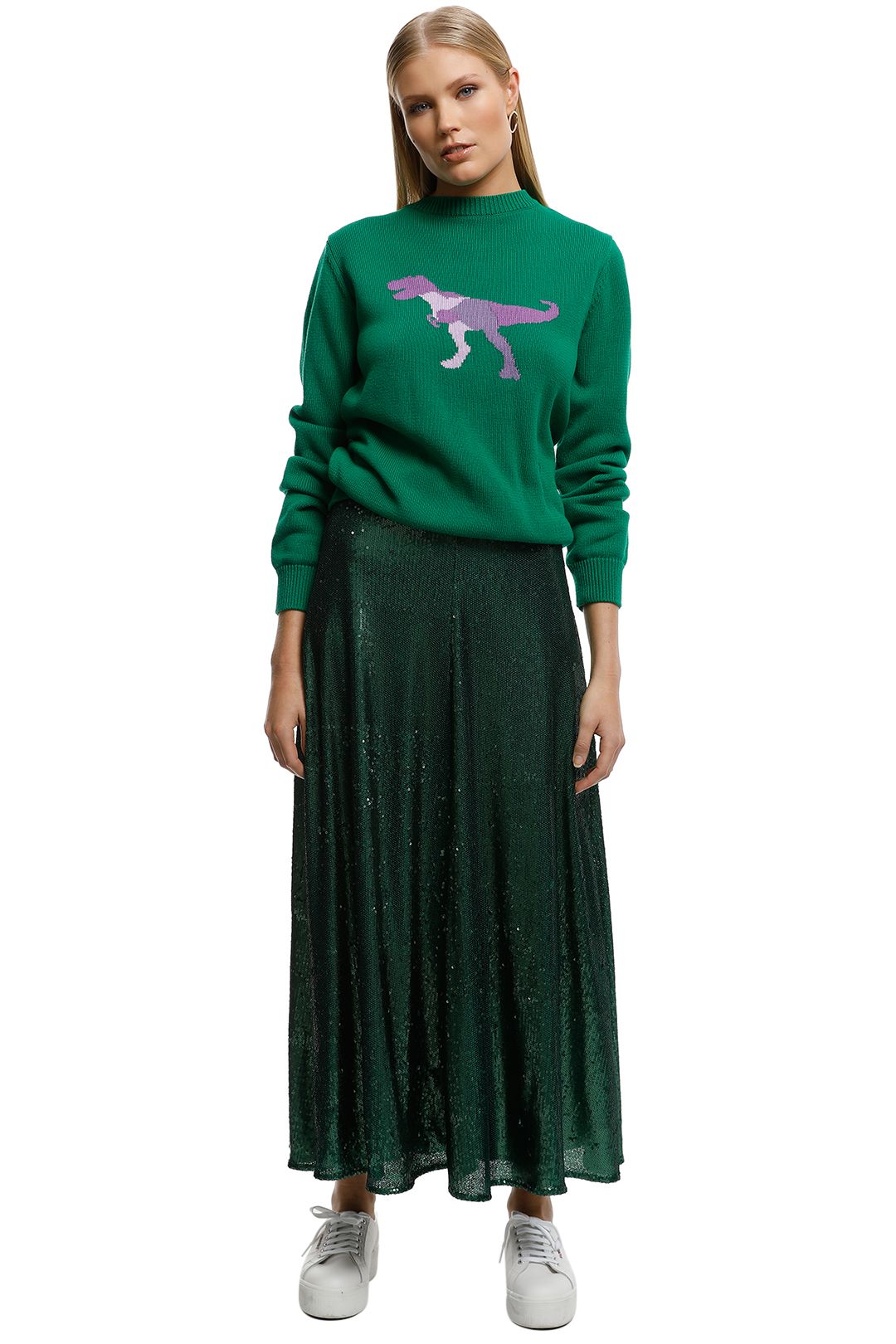 Kate-Sylvester-T-Rex-Sweater-Green-Front