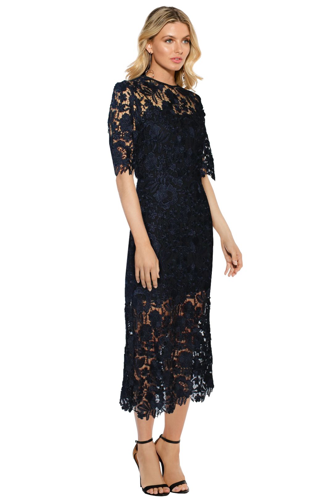 Kate Sylvester - Elsa A Line Dress - Navy - Side