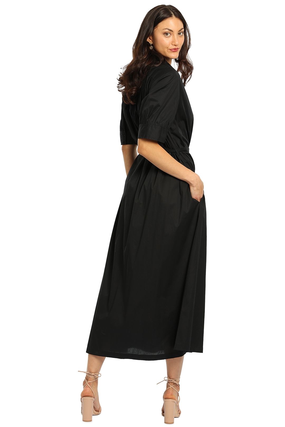 Kate Sylvester Jo Dress Black Midi Length