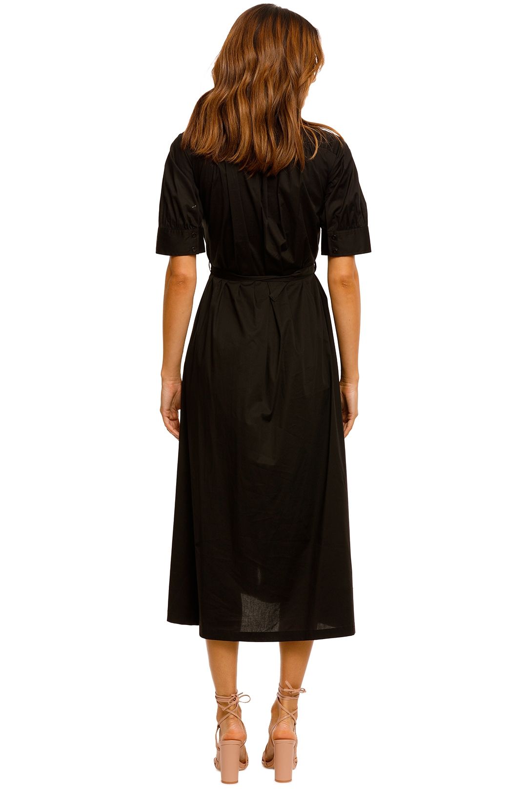 Kate Sylvester Jo Short Sleeve Midi Dress full skirt