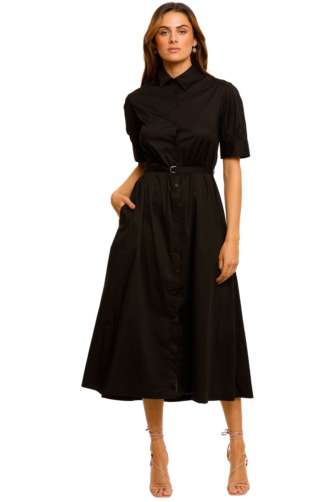 Kate Sylvester Jo Short Sleeve Midi Dress shirt