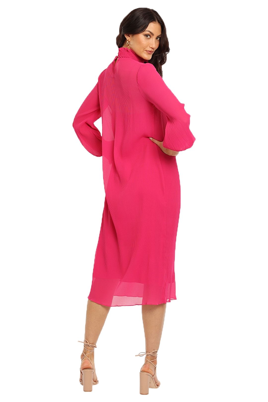 Kate Sylvester Lux Shift Dress Pink Long Sleeves