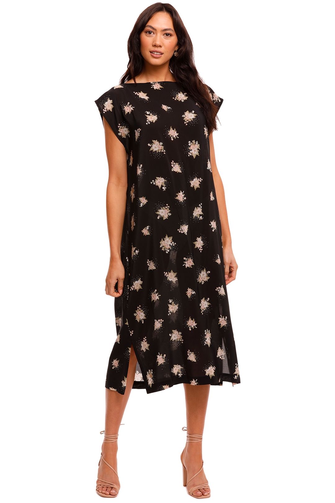 Kate Sylvester Mae Printed Midi Dress boat neck