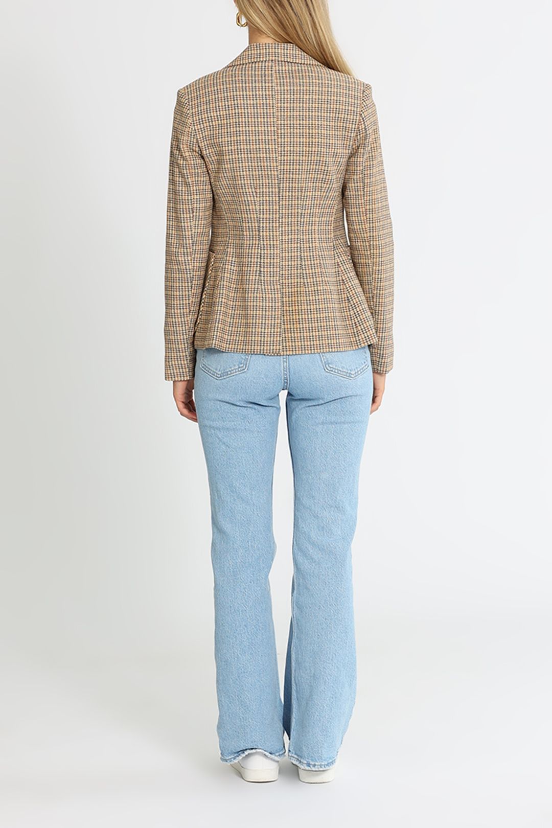 Kate Sylvester Stella Check Blazer Long Sleeves