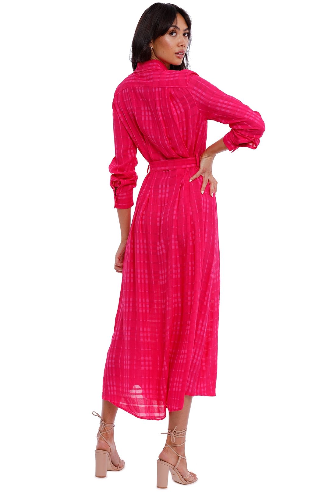 Kate Sylvester Stella Shirt Dress in Pink Check