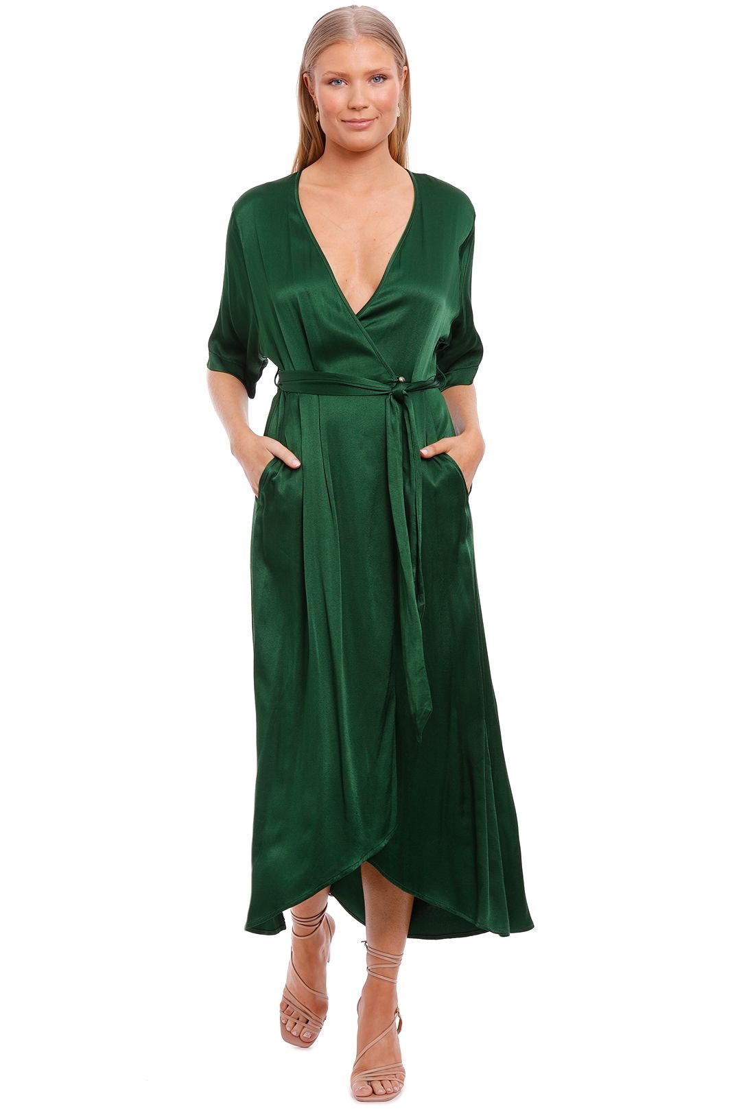 Kate Sylvester Zelda Midi Dress Emerald green