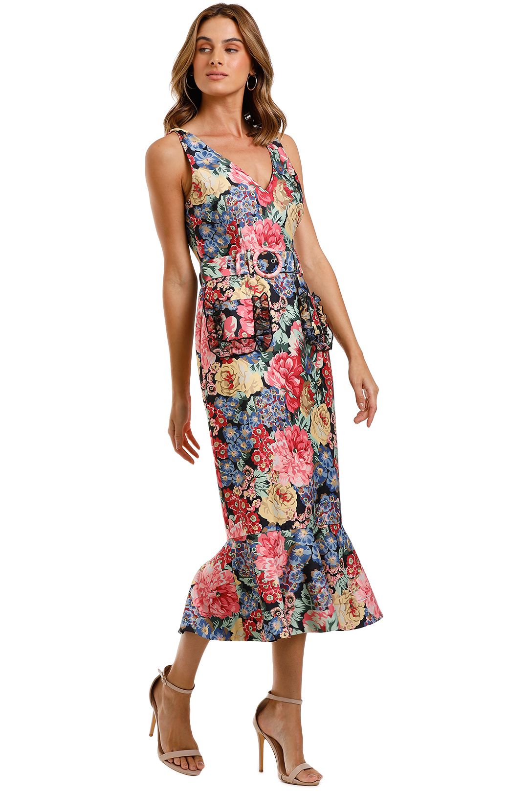 Keepsake Runaway Midi Dress floral multi