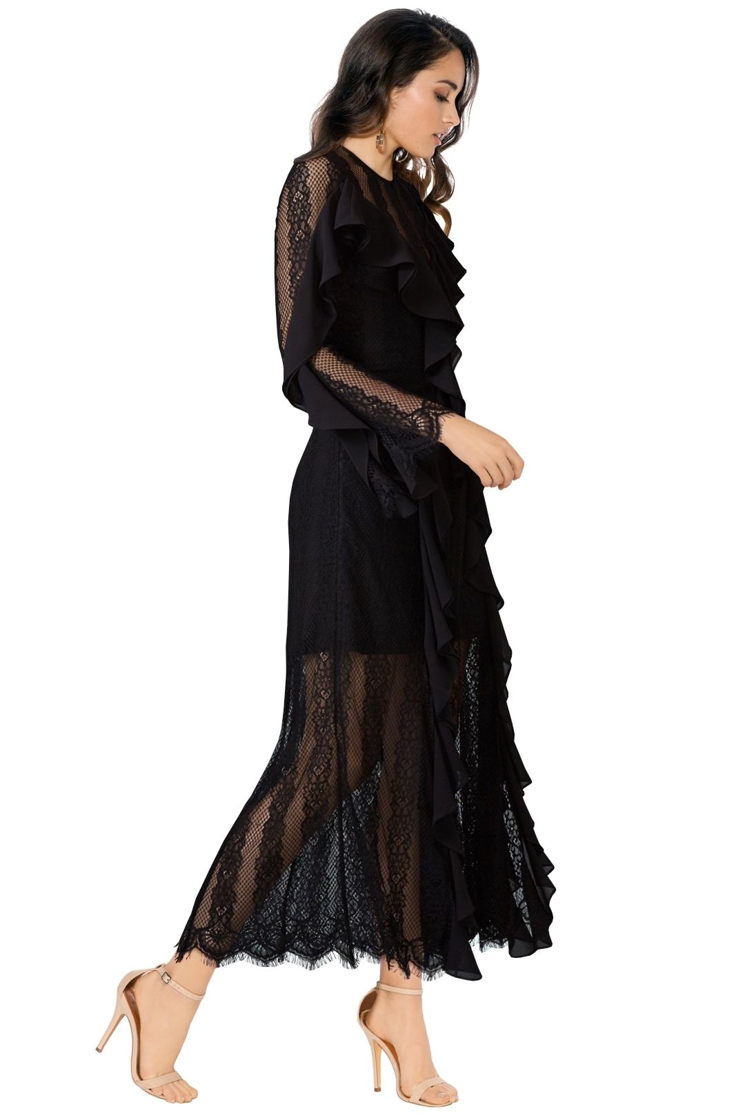 Keepsake The Label - Better Days Lace Gown - Black - Side