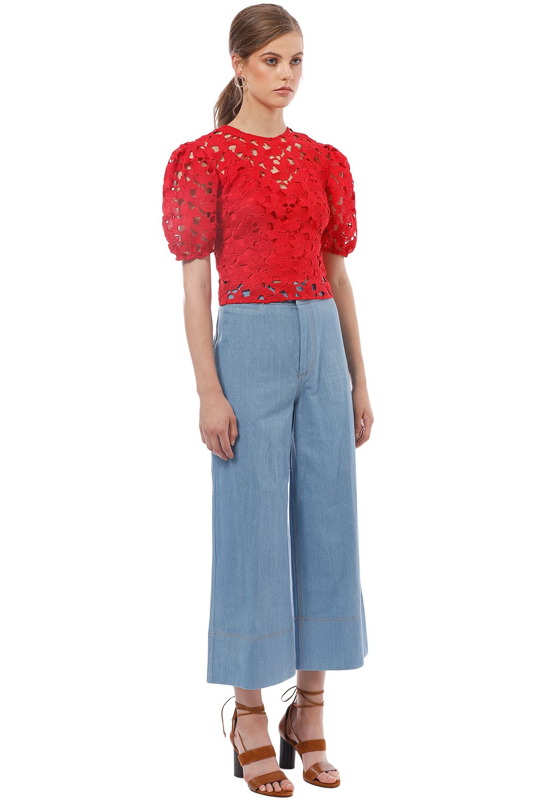 Keepsake the Label - Headlines Lace Top - Red - Side