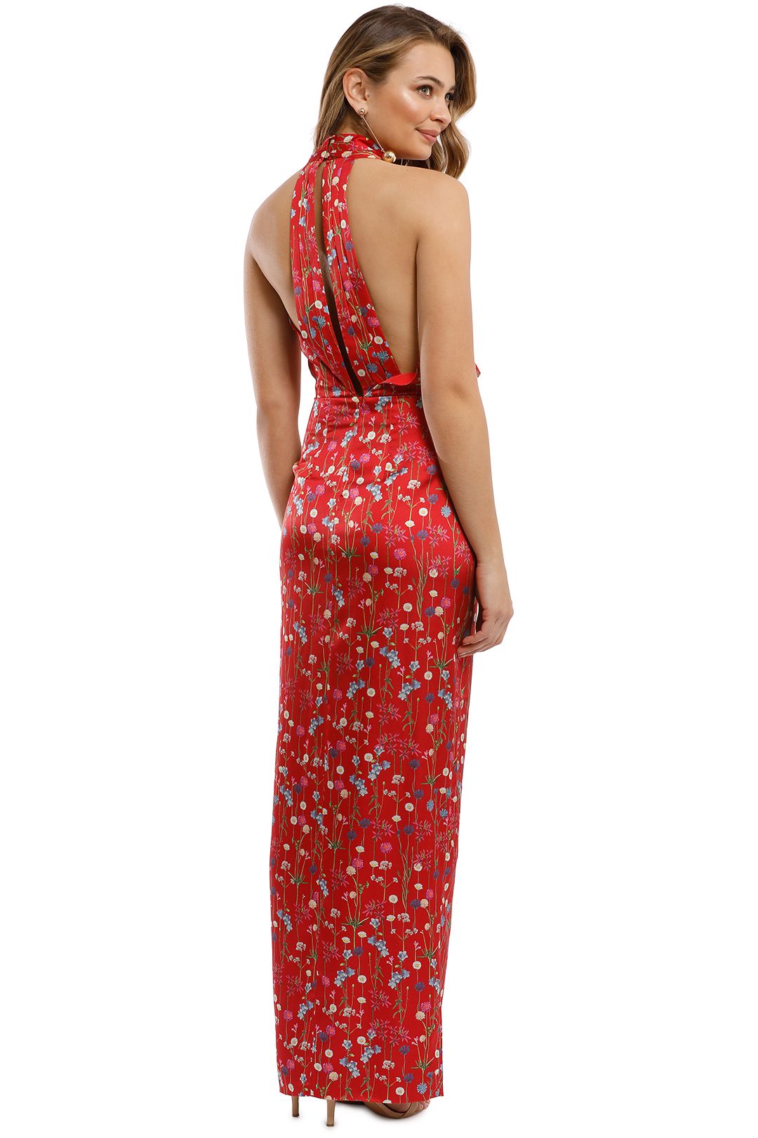 Keepsake the Label - Hold Back Gown - Scarlet Floral - Back
