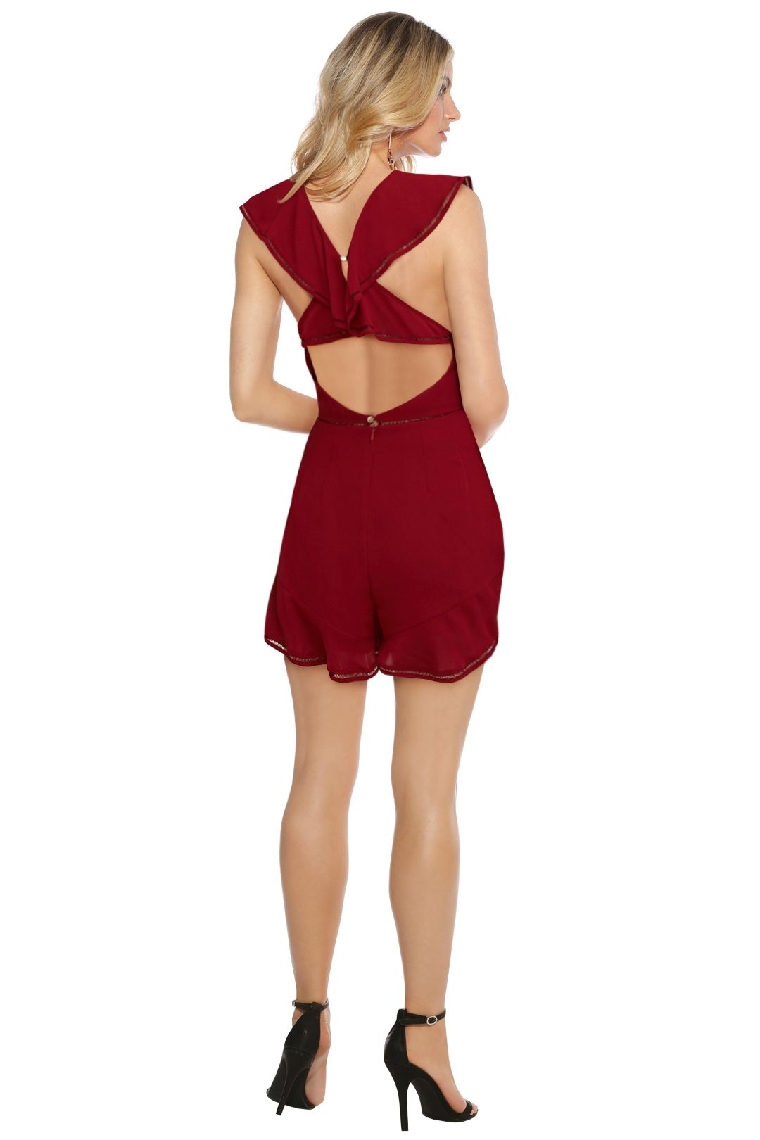 Keepsake The Label - Lovers Holiday Playsuit - Plum - Wine Red - Back