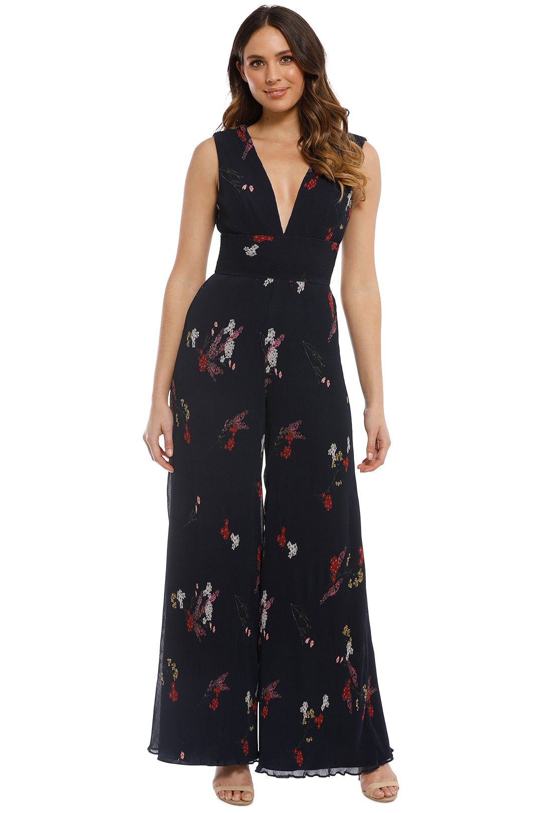 Keepsake the Label - Night Fall Jumpsuit - Navy Floral - Front