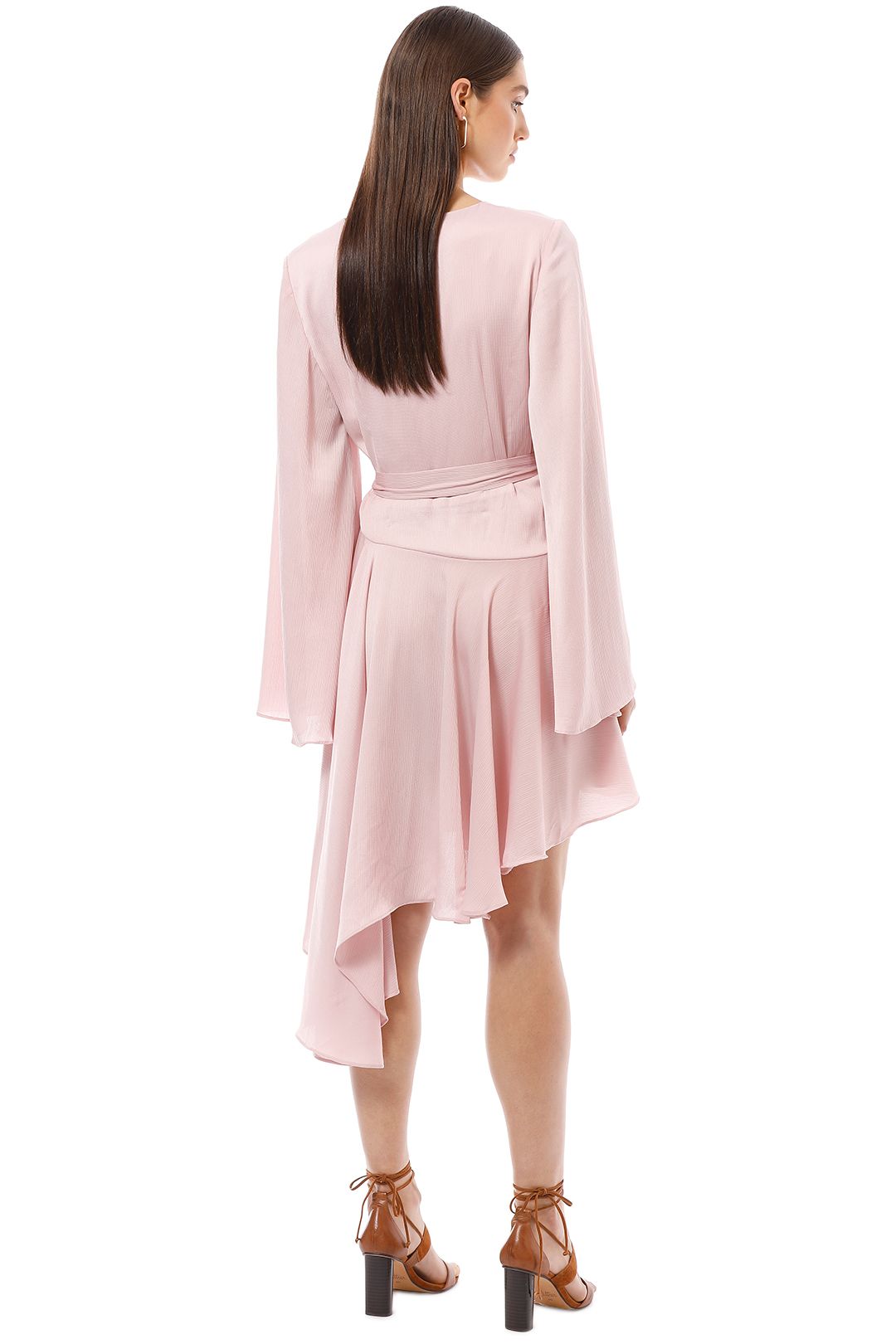 Keepsake the Label - Oceans Long Sleeve Wrap Dress - Pink - Back