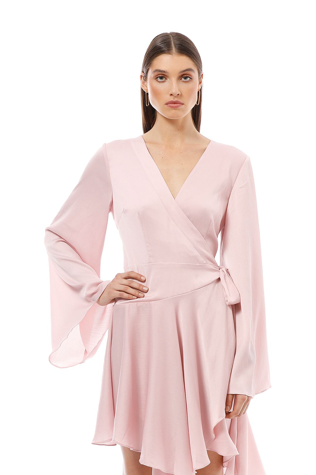 long sleeve wrap gown