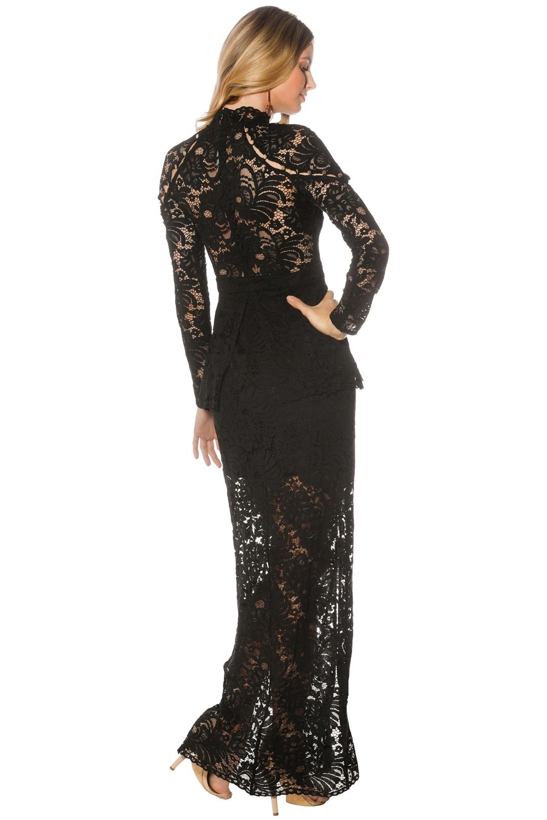 Keepsake The Label - Star Crossed Lace Gown - Black - Back