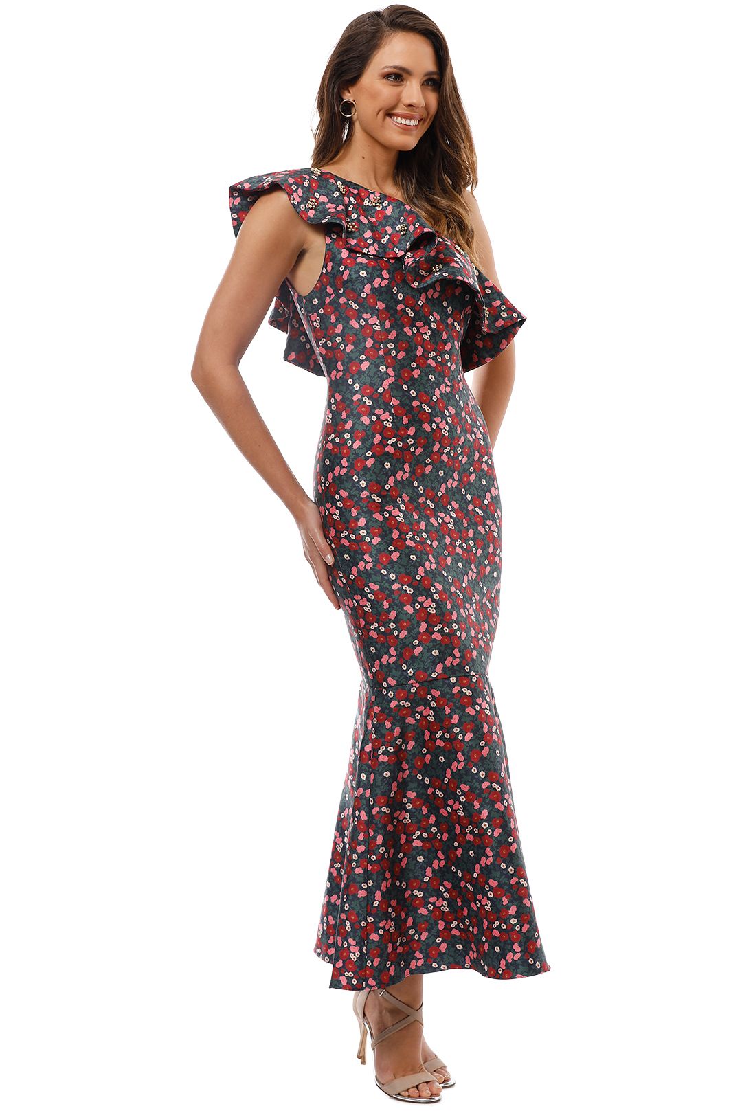 Keepsake The Label - Starlight Gown - Navy Print - Side