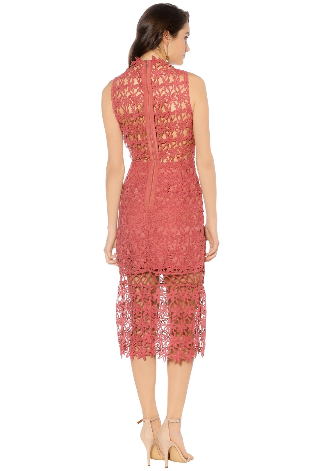 Stay Close Lace Dress in Paprika by Keepsake for Rent