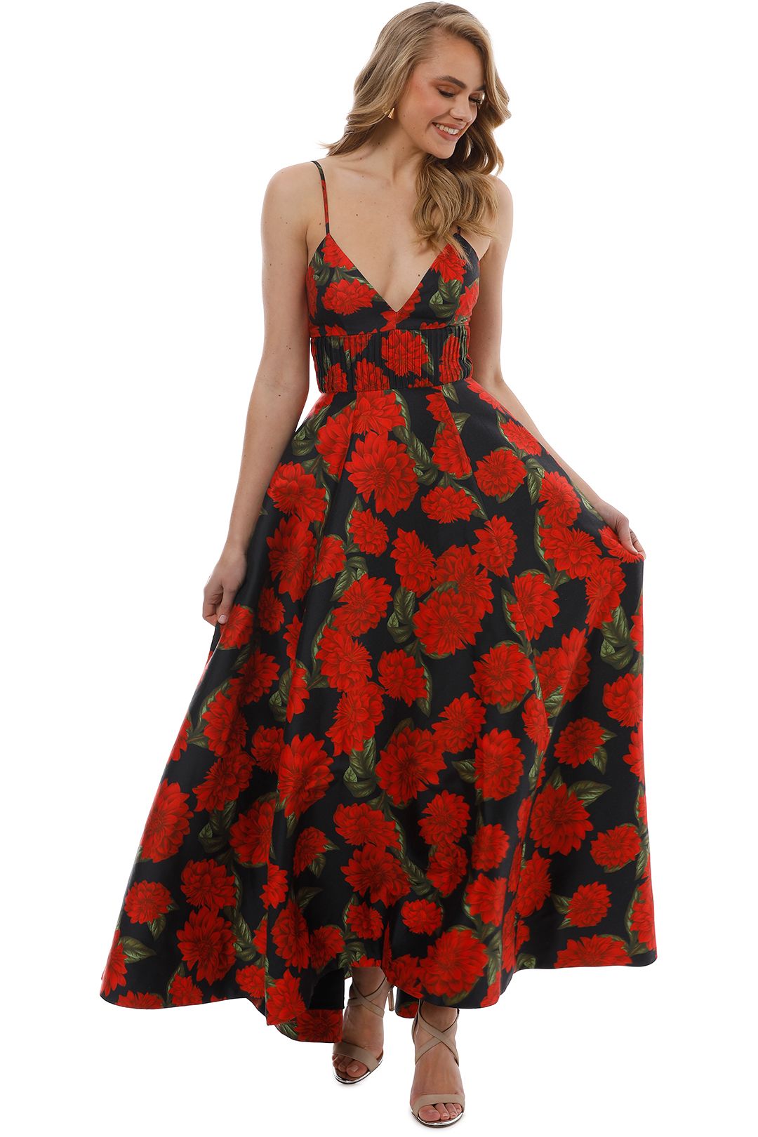 Keepsake the Label - Step Aside Gown - Red Floral - Front