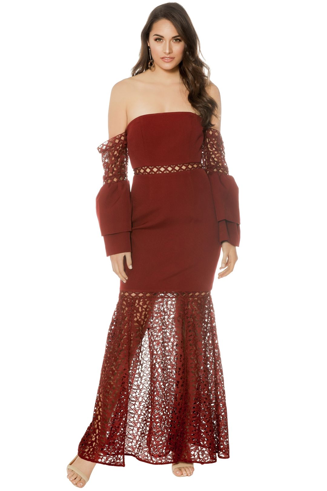 Keepsake The Label - Uplifted Gown - Burnt Red - Front