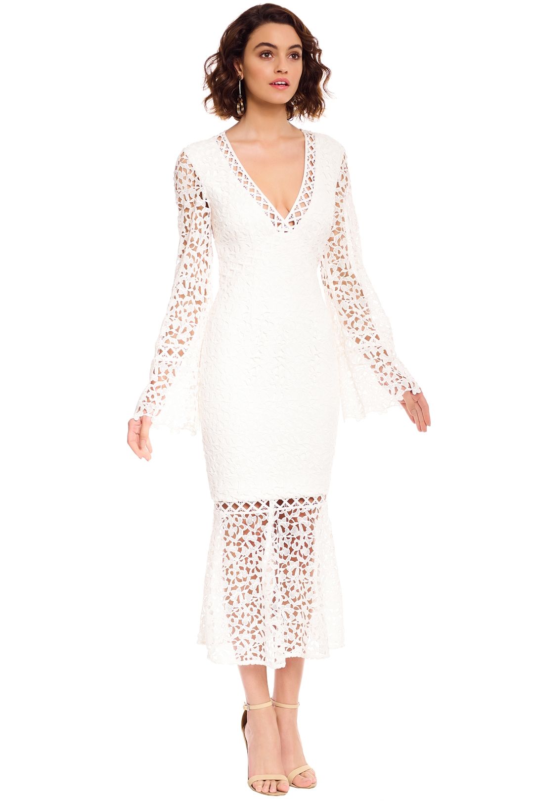 Keepsake the Label - Uplifted LS Midi Dress - White - Side