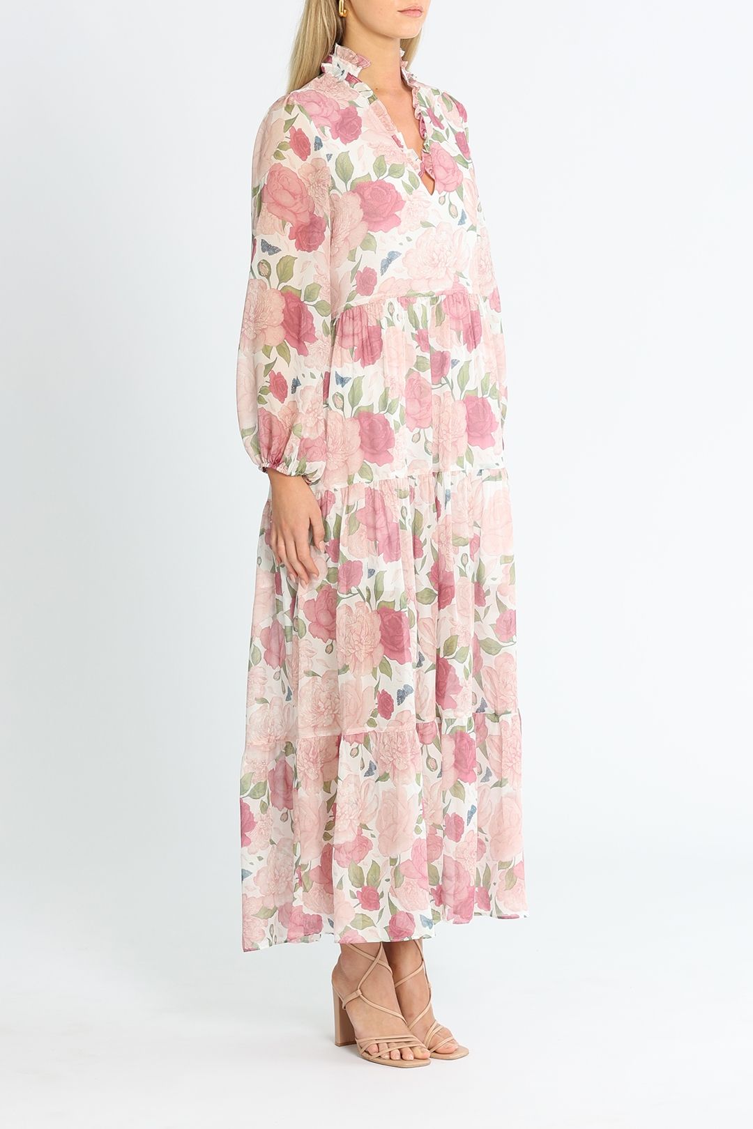 Kimberley Anne Coastlines Rose Bloom Maxi Dress Sheer