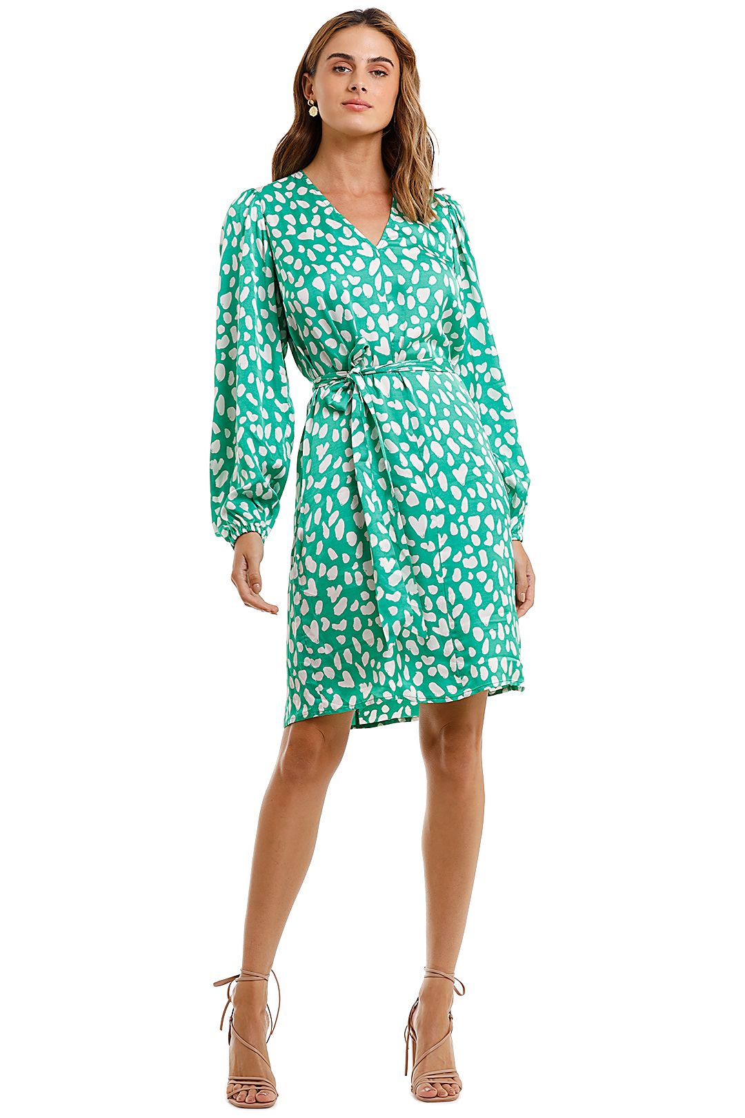 KITRI Kate Long Sleeve Dress Green