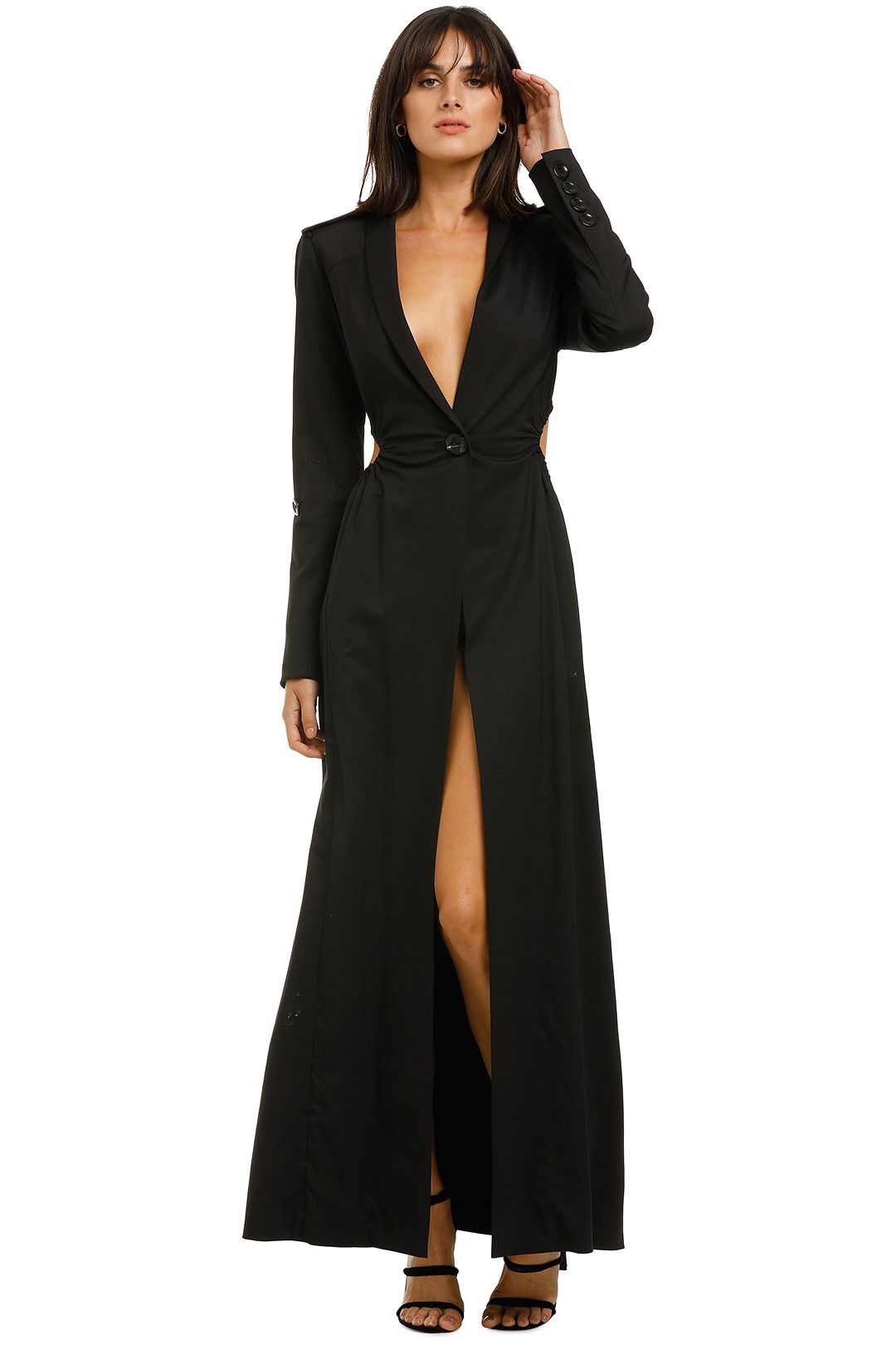 KITX-Cellular-Coat-Dress-Black-Front