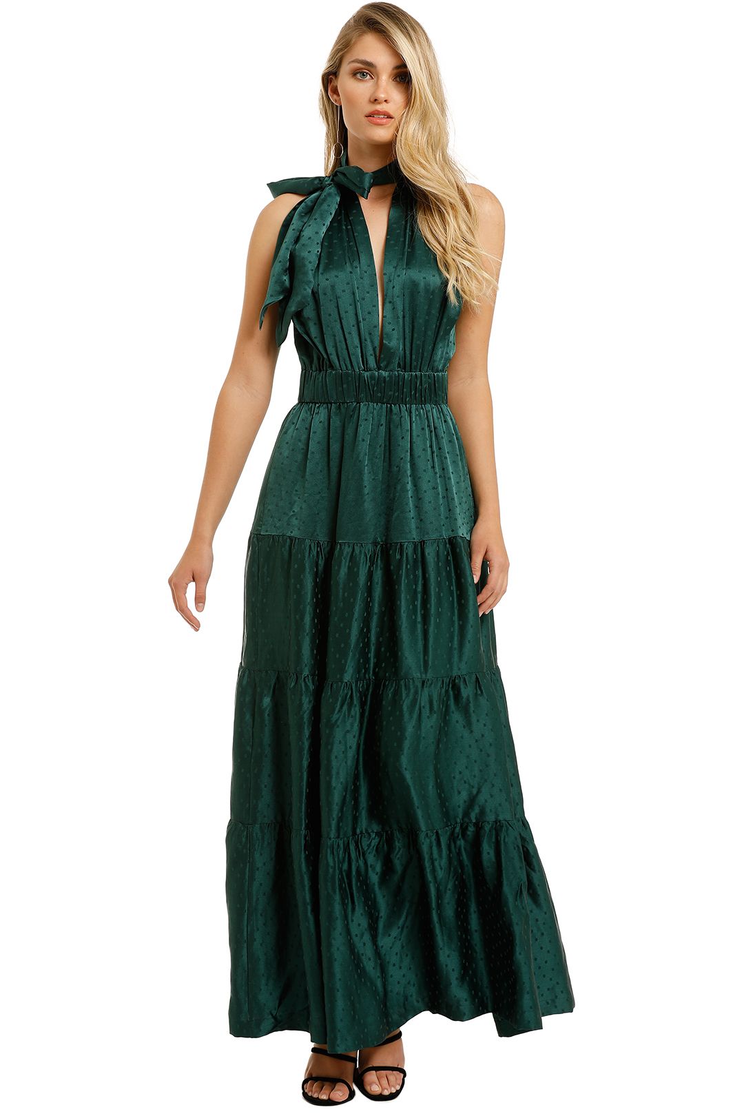 Essence Spot Dress in Emerald by KITX for Hire | GlamCorner
