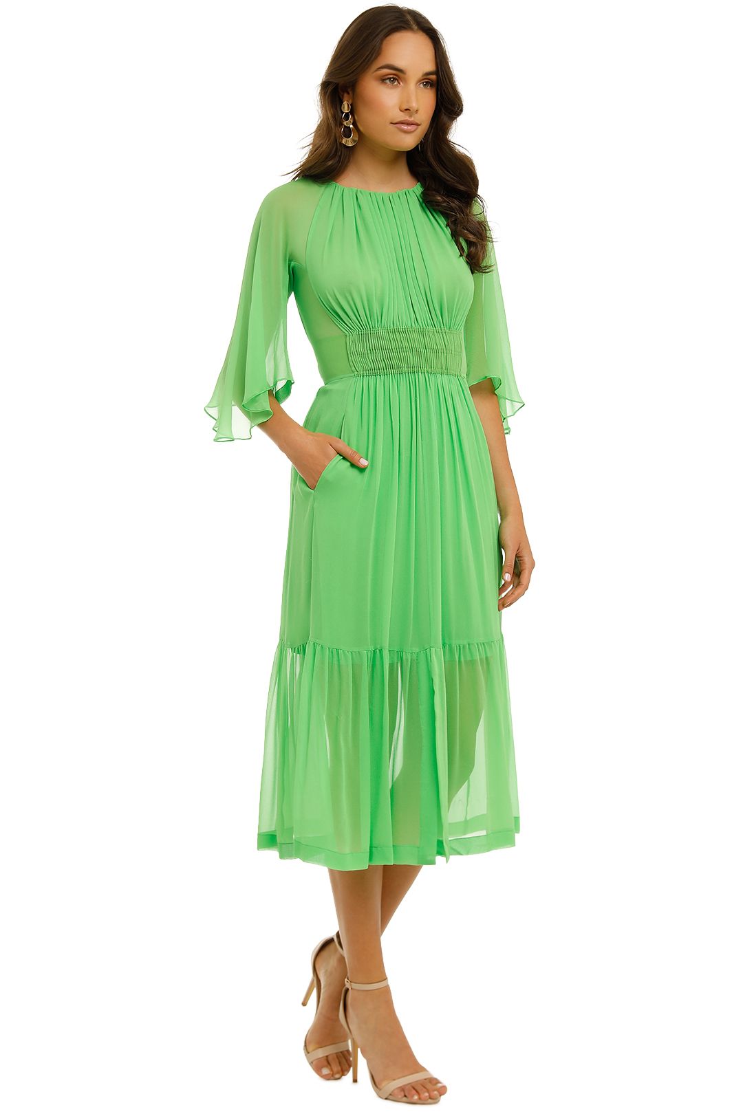 Fellowship Dress in Neo Green by KITX for Hire | GlamCorner