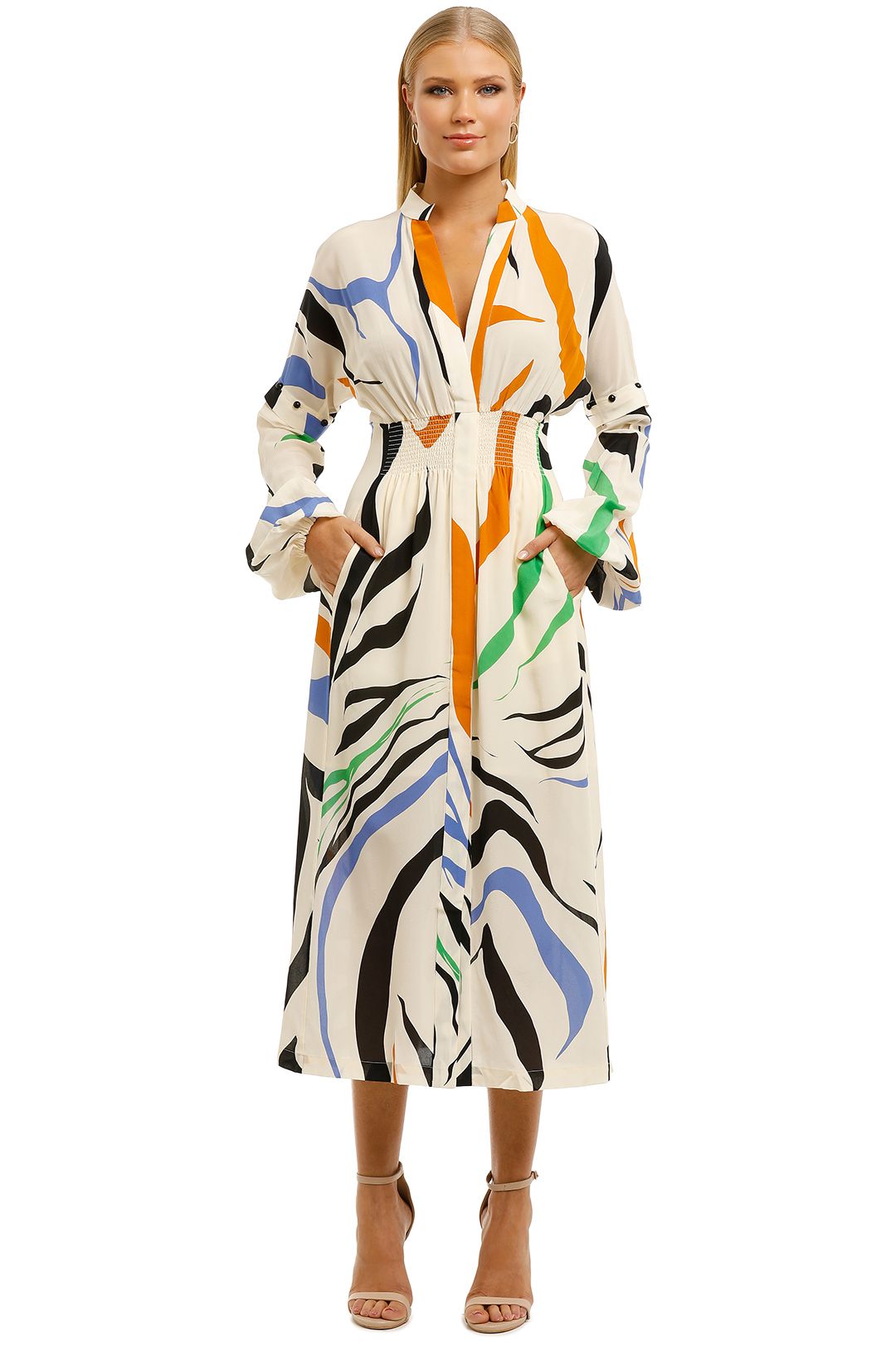 KITX-Rewilding-Nature-Shirred-Dress-Natur-Print-Front