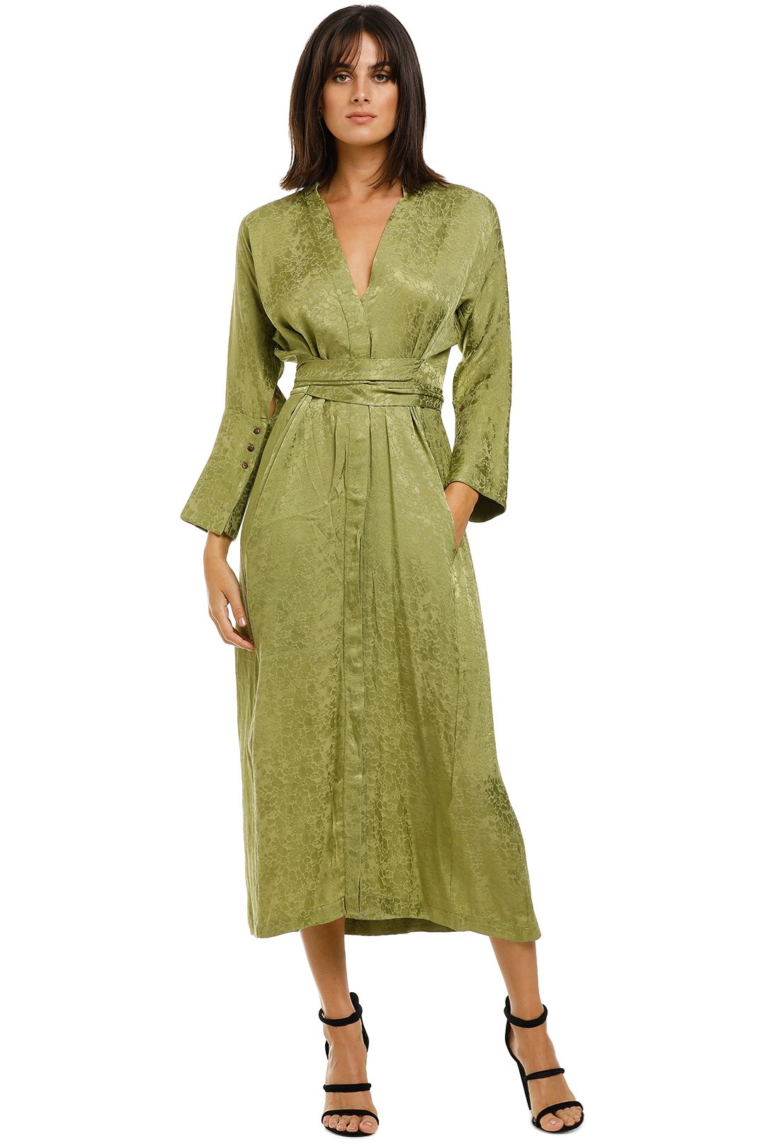 Slink Shirt Dress in Olive by KITX for Hire | GlamCorner