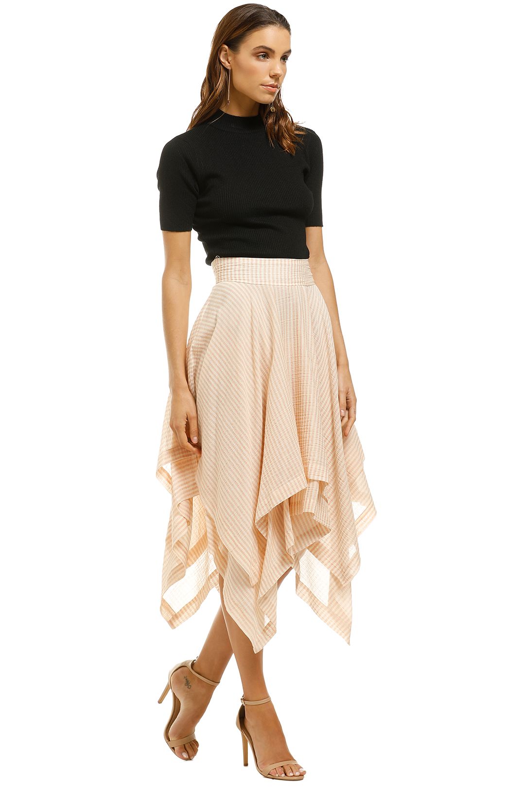 KITX - Noble Stripe Skirt - Beige - Side