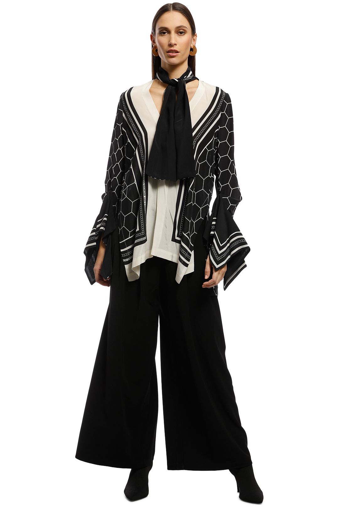KITX - Sacred Geo Blouse - Black/White - Front