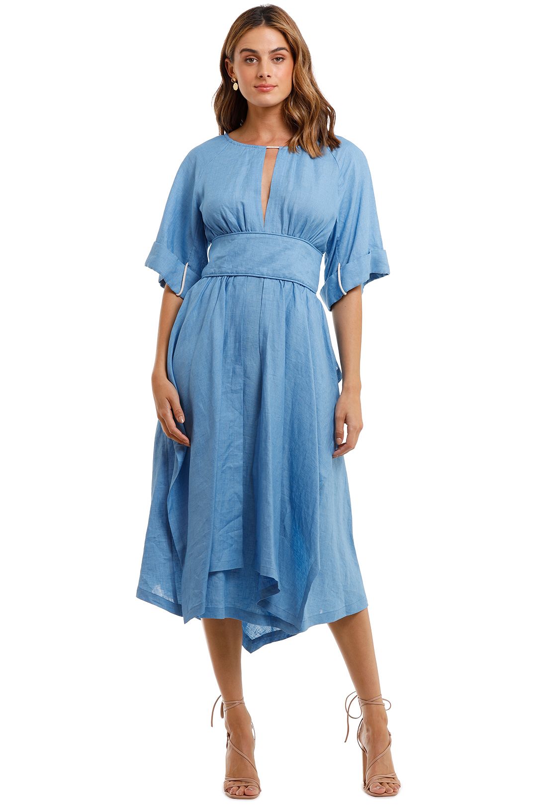 KITX Localised Blue Linen Midi Dress