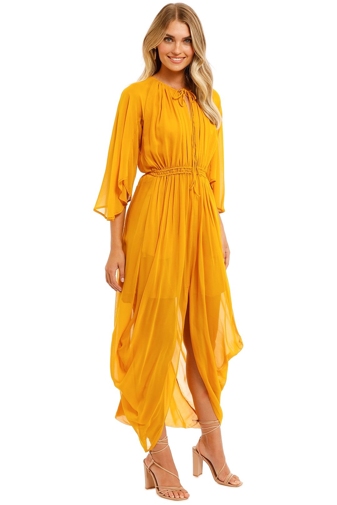 KITX Shell Drape Dress Marigold yellow