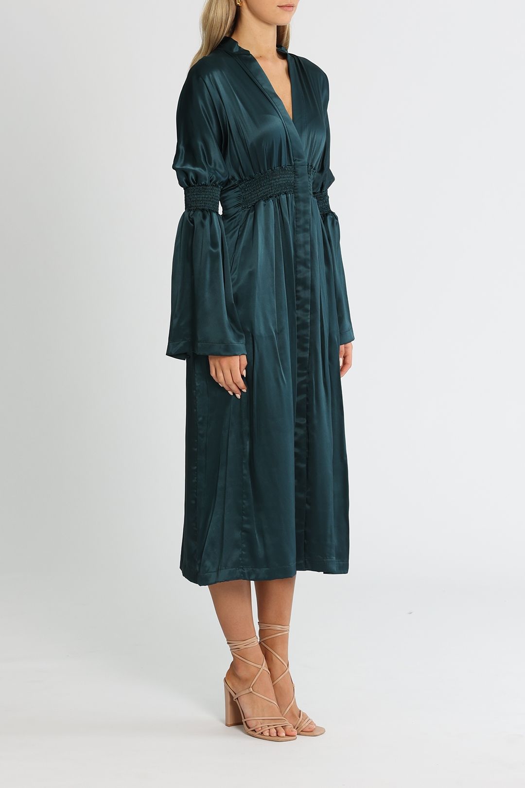 KITX Shirred Dress Ink Midi