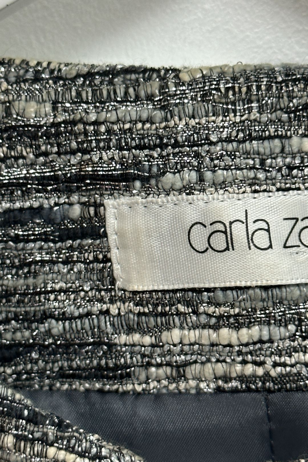 Carla Zampatti  Knee Length Cocktail Dress in Black and Silver