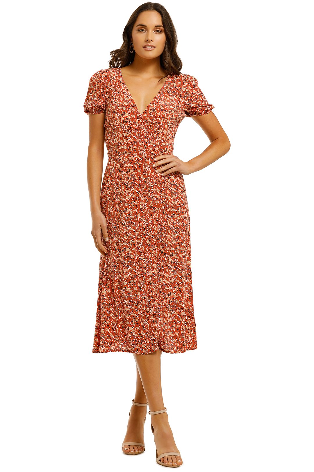 Kookai Floral Bodycon Midi Dress | 6-8