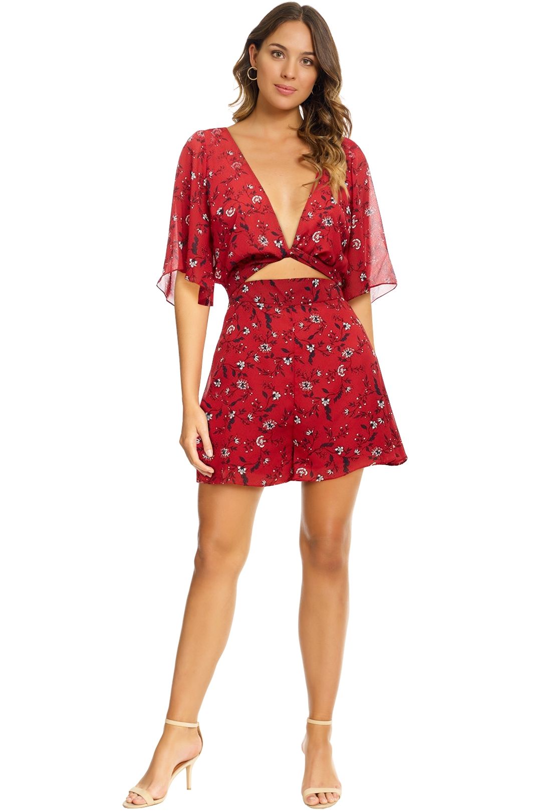 kookai red playsuit