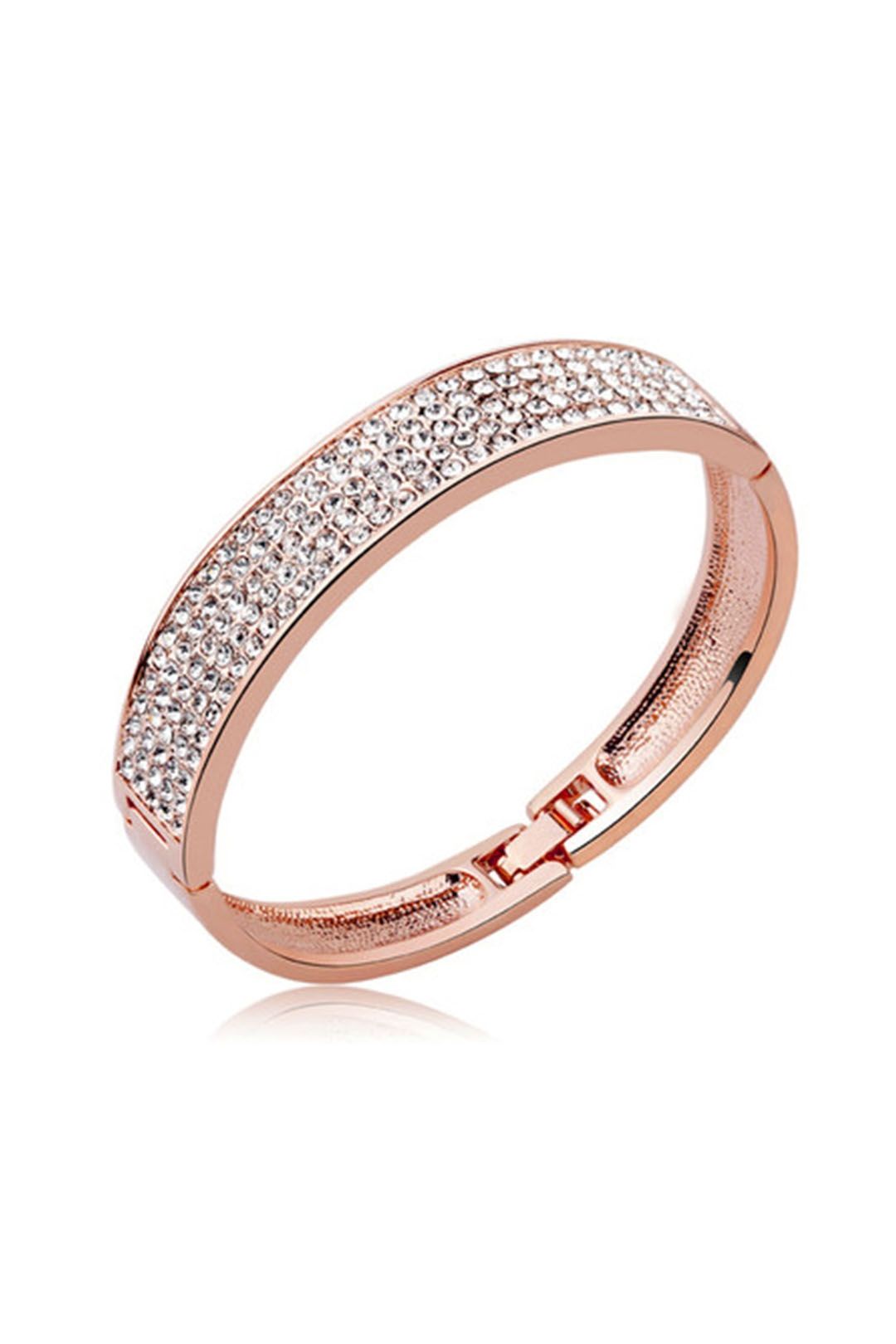 Classic Bangle in Rose Gold by Krystal Couture GlamCorner