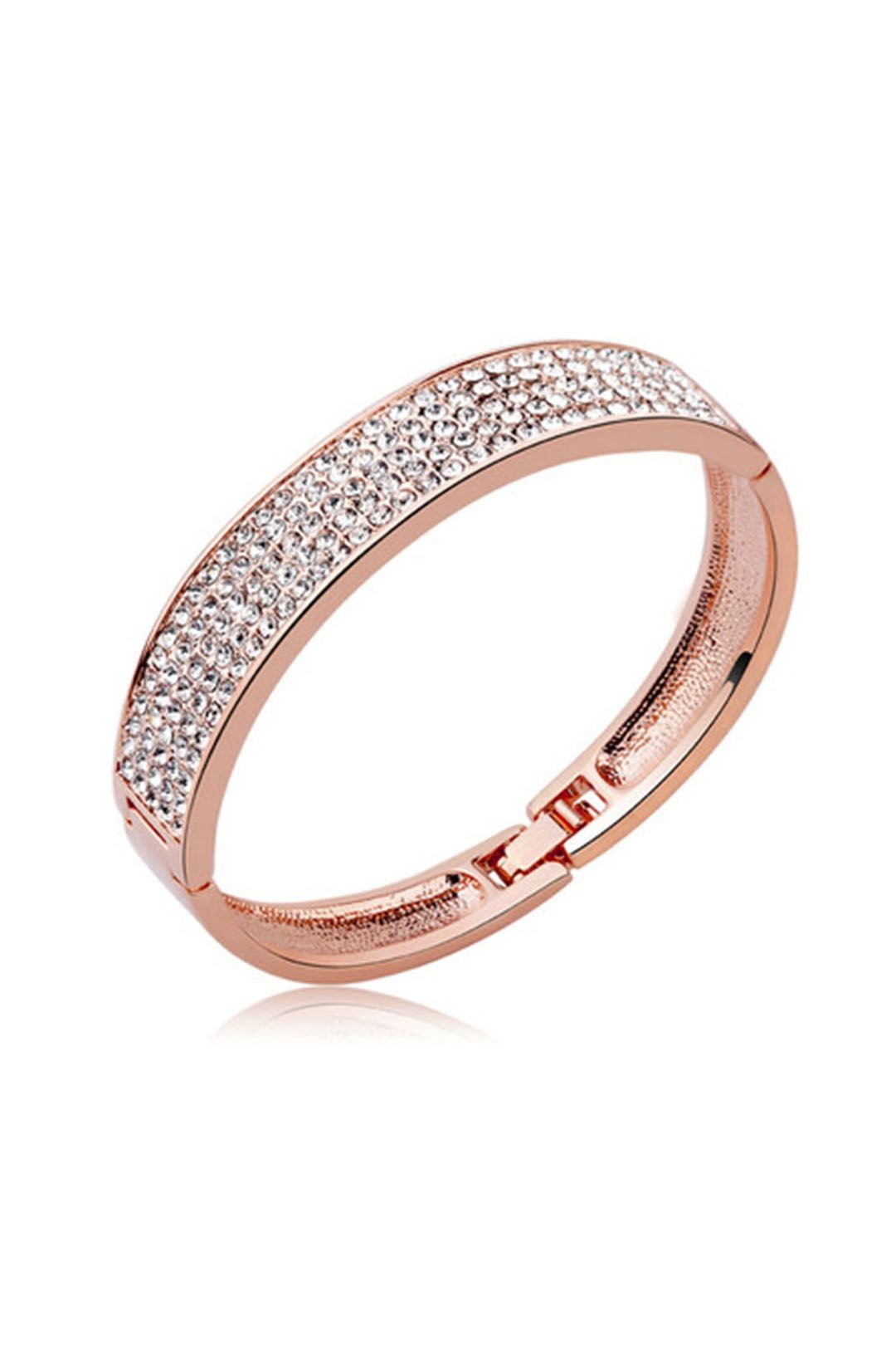 Krystal Couture - Classic Bangle - Rose Gold - Side
