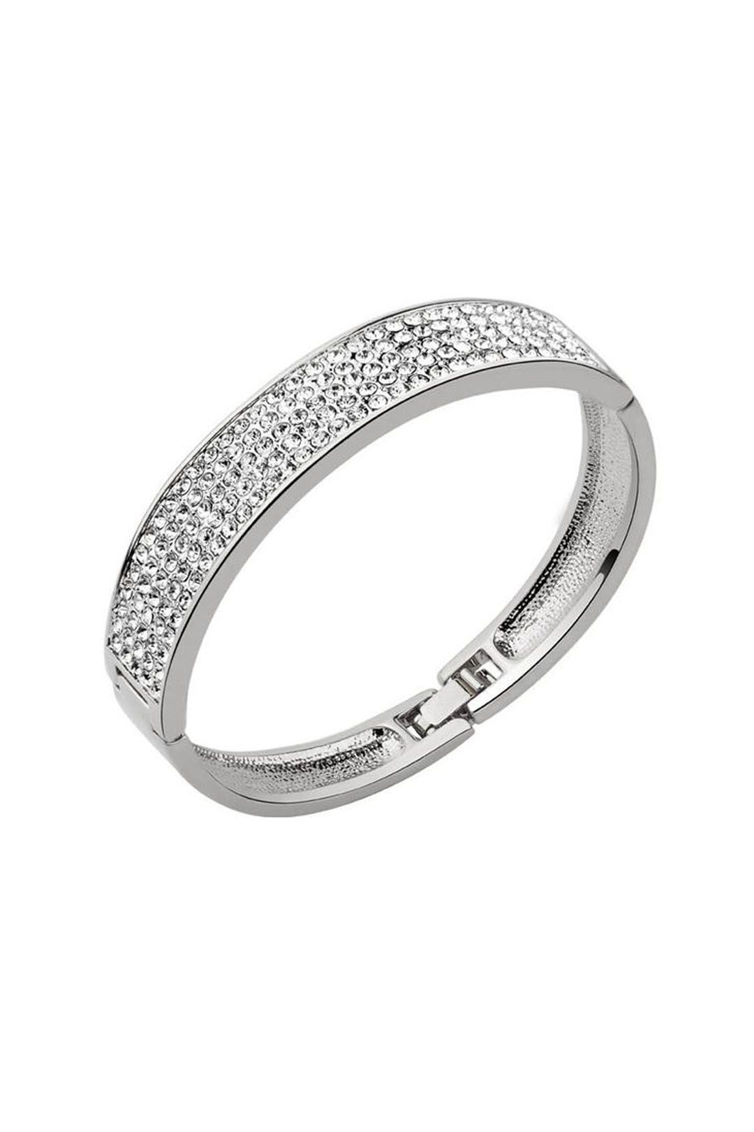 Krystal Couture - Classic Bangle - Silver - Side