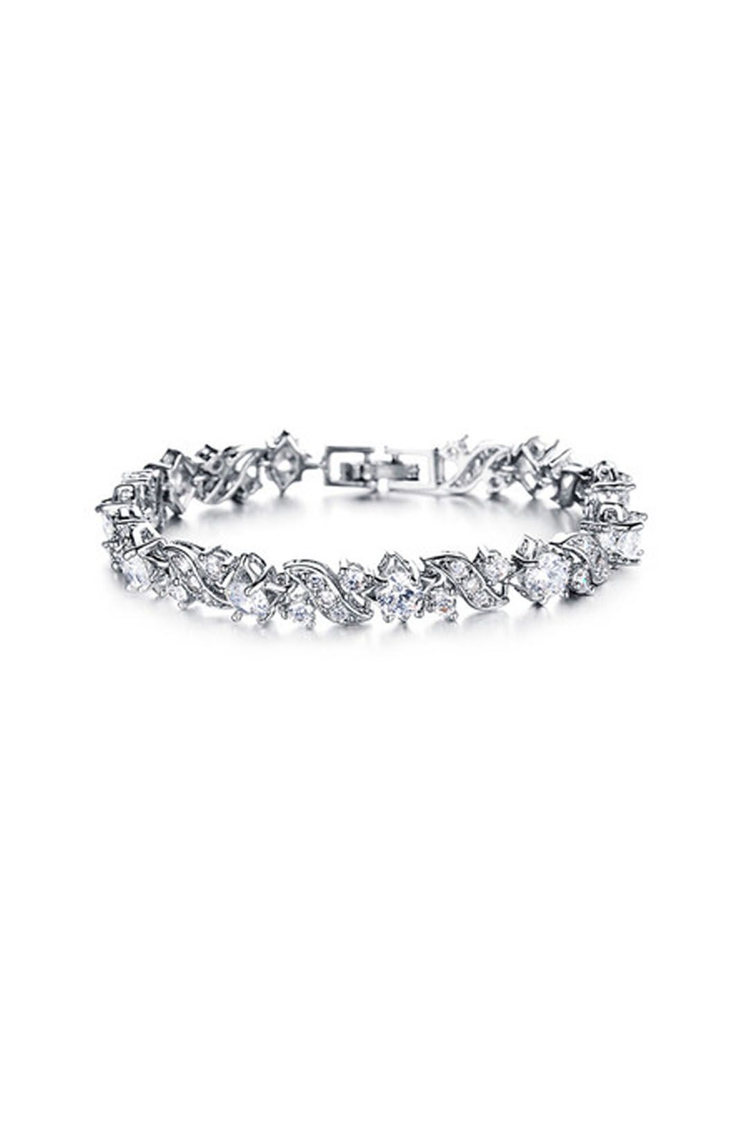 Krystal Couture - Zion Tennis Bracelet - Silver - Front