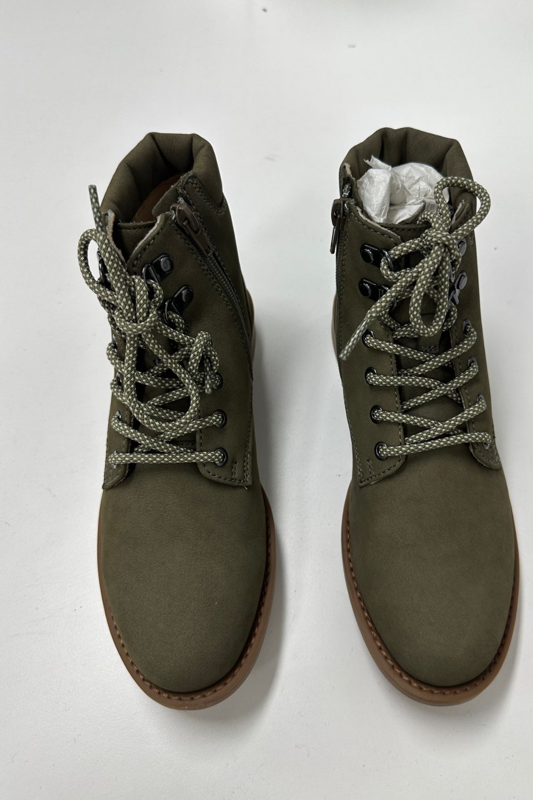 Hush Puppies Lace Up Numbuck Boots in Khaki