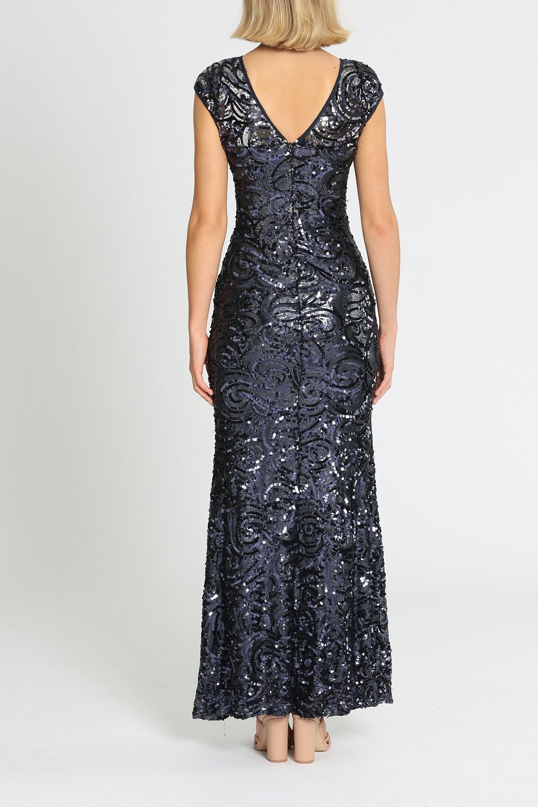 Langhem Katia Sparkle Gown Navy Bodycon