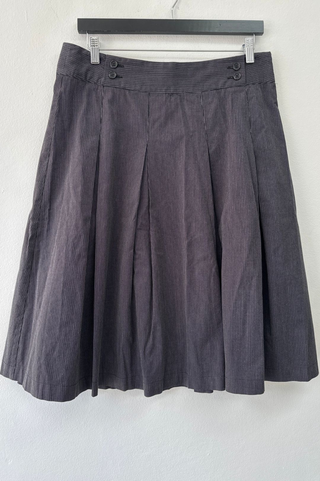 Laura Ashley - Grey Pin Striped Pleated Skirt