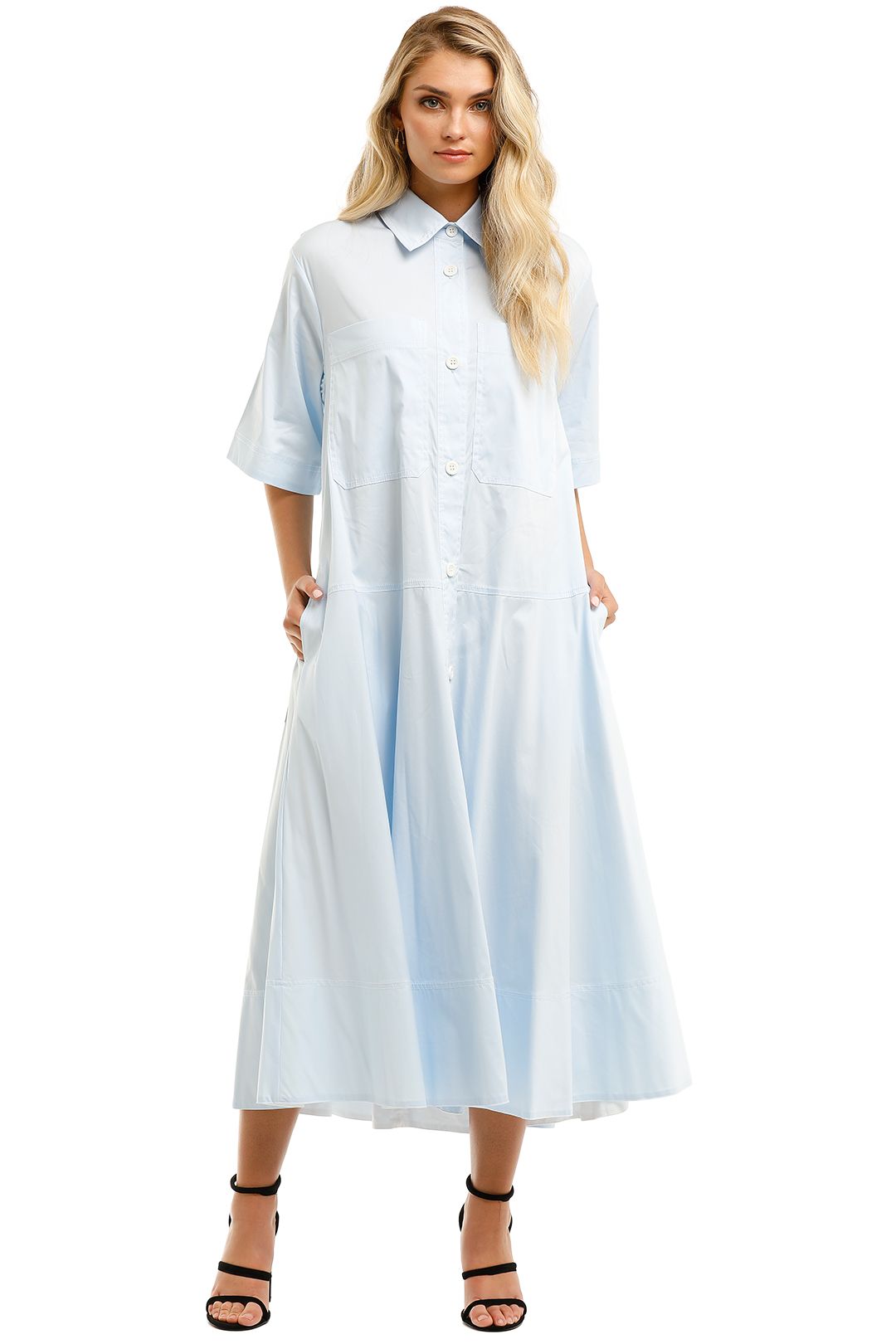 Lee-Mathews-Alice-Pocket-Shirt-Dress-Sky-Front