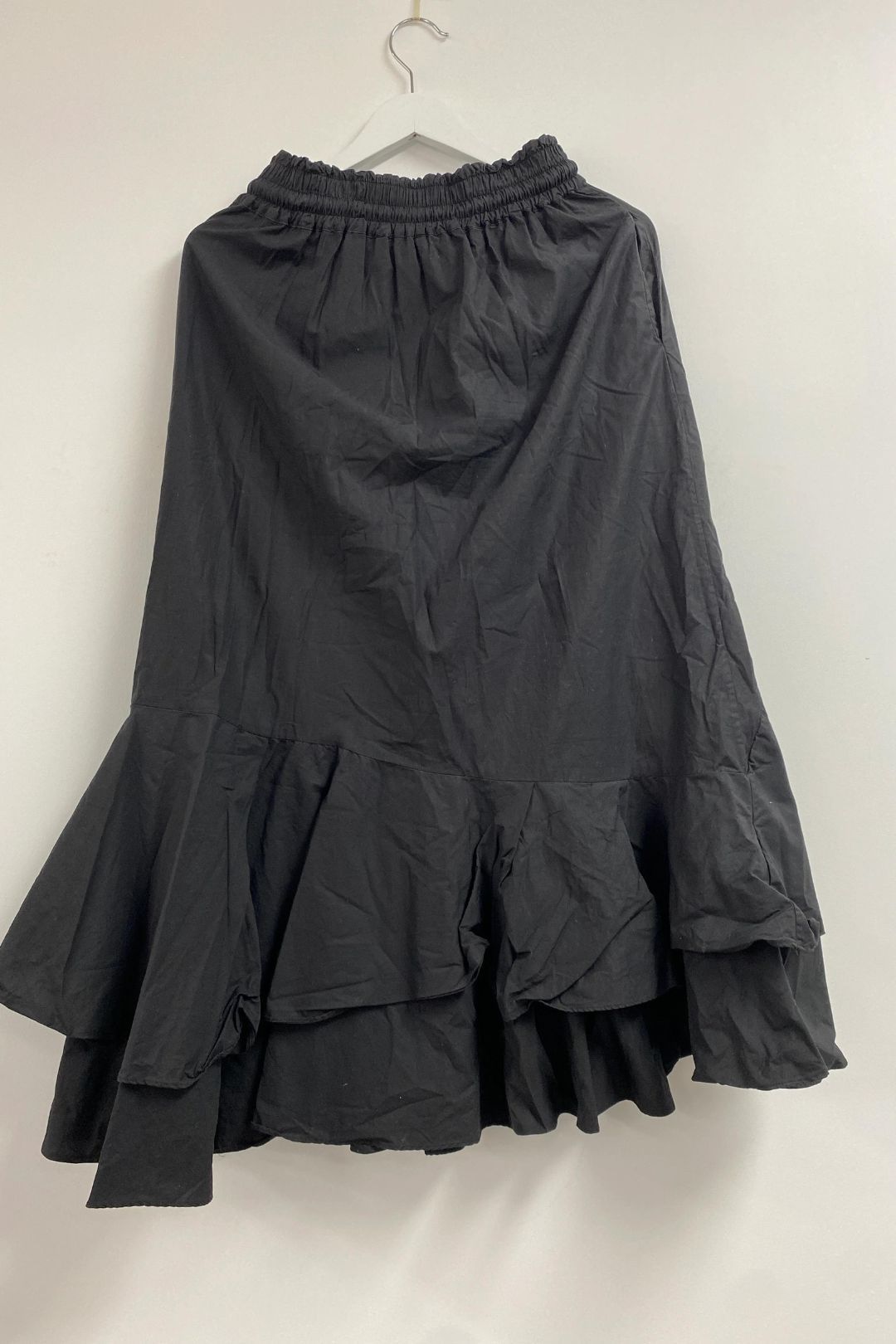 Lee Mathews - Cotton Ruffle Black Skirt