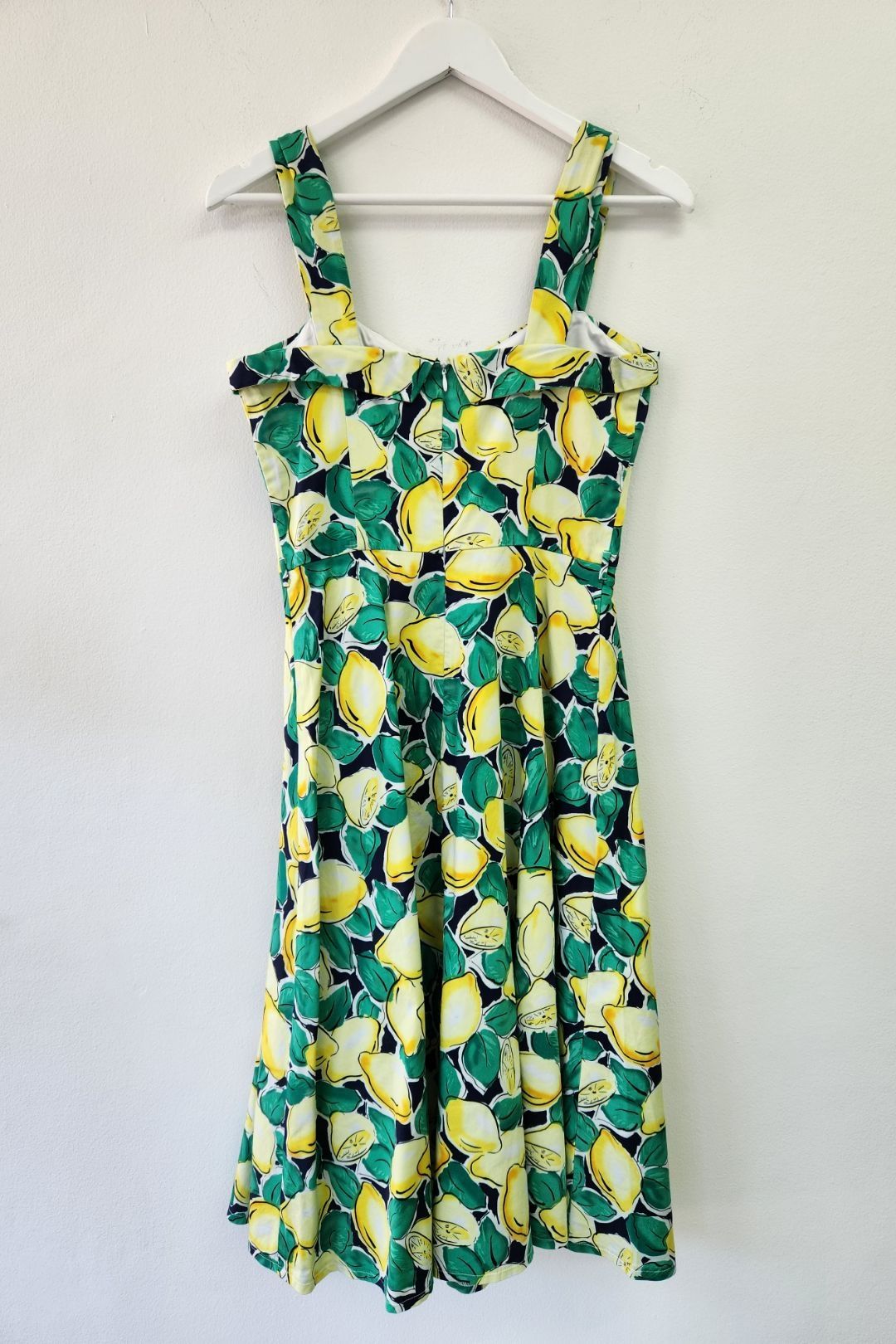Lemon Print Fit and Flare Picnic Dress